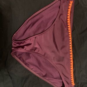 Maroon and bright orange Bikini Bottoms
